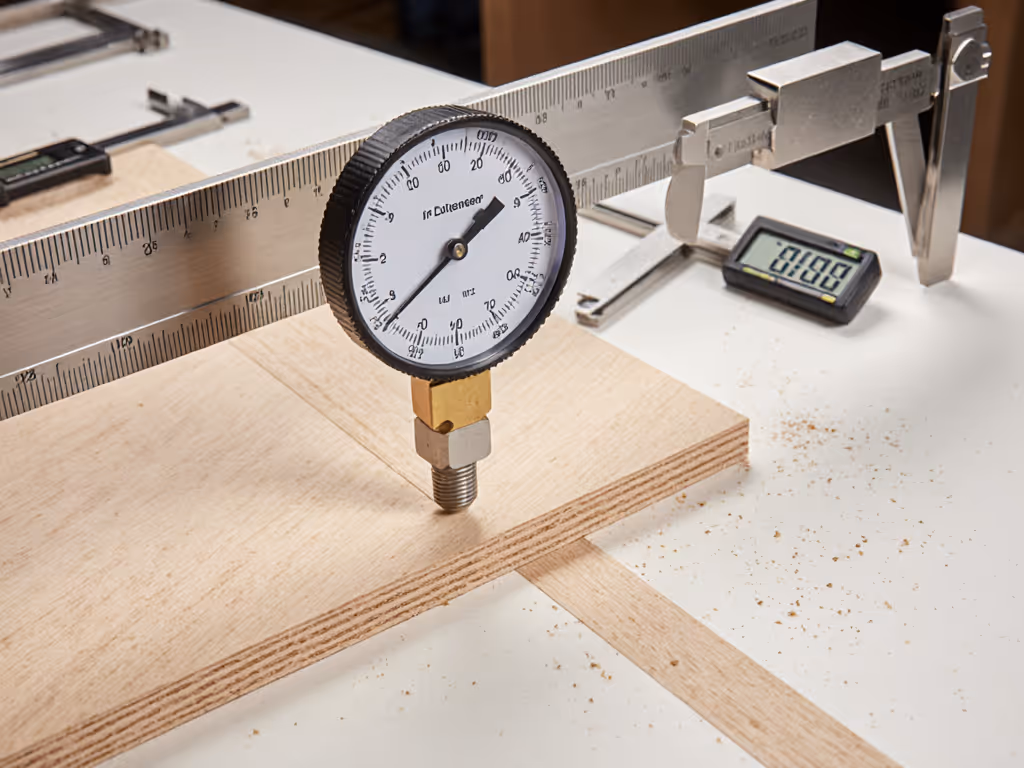 circular_saw_precision_testing_setup_showing_dial_indicator_on_plywood_cut